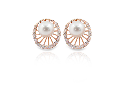 Rose Gold Plated | Pearl Earrings